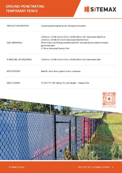 Ground Penetrating Temporary Fencing
