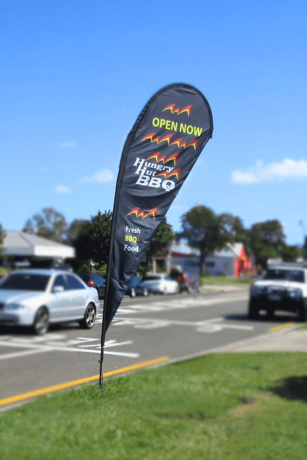 Hungry Hut Teardrop Banner