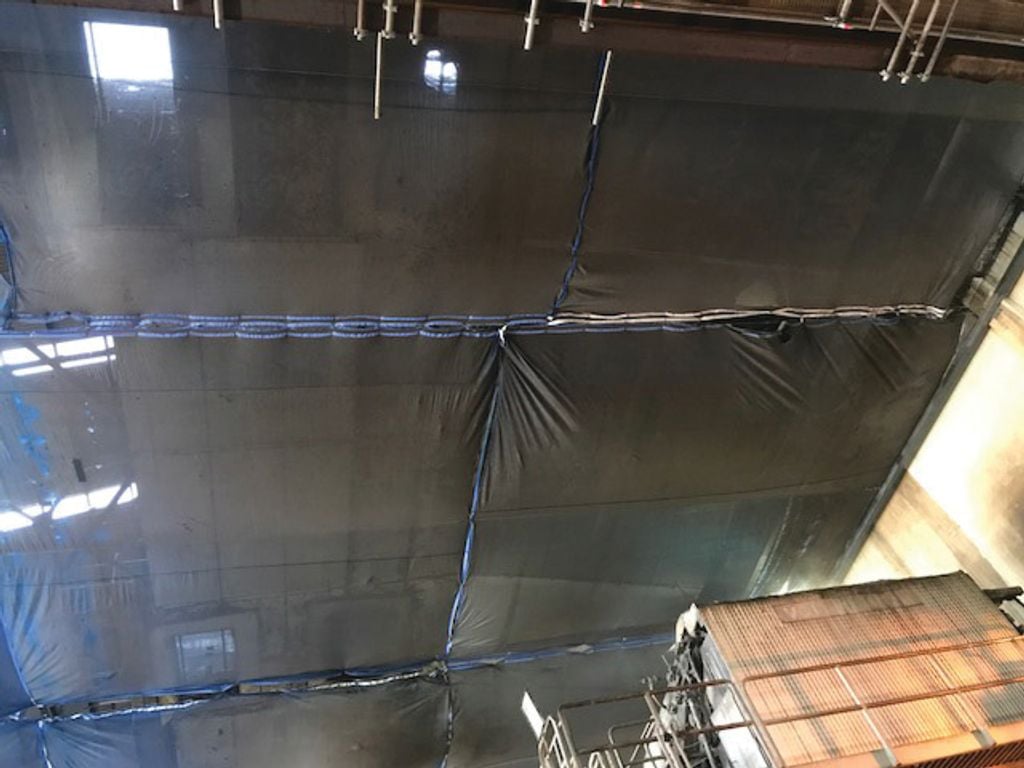 Siteclad Shade Cloth Custom Debris Containment for Manufacturing Facility